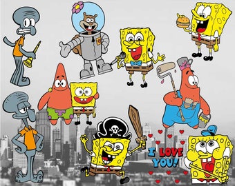 Spongebob - Cutting Files and Clipart Svg Png Eps Dxf Jpg Digital Graphic Design Instant Download Commercial Use