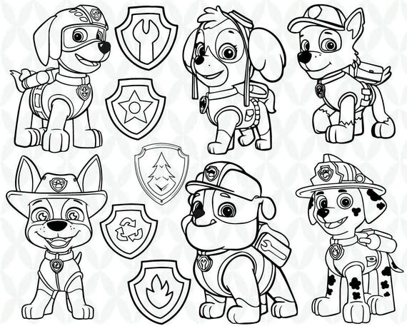  Paw  Patrol  outline Cutting Files and Clipart Svg Png Eps 