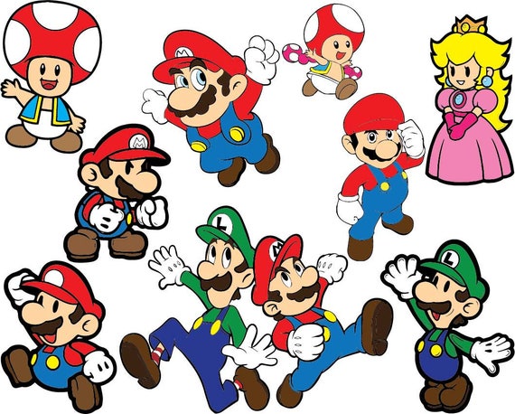 Download Items similar to Super Mario - Cutting Files and Clipart ...