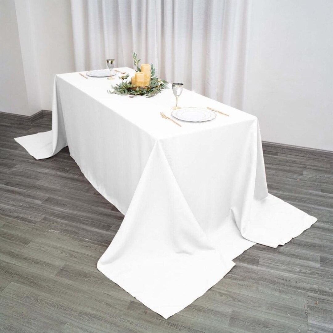 Large Rectangular Tablecloth 90*156 Inches Large Rectangular Polyester Tablecloth Perfect for Big ...