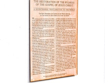 LDS Cherry Wood Proclamations: Proclamation to the World, Family Proclamation, The Living Christ. Father's Day Gift, Office and home decor