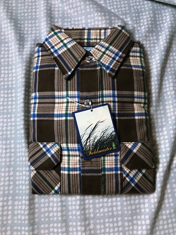 80's M Flannel / Brown Flannel / Brown Plaid Flann