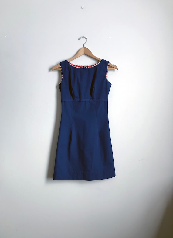 Mod Mini Dress / Blue Mod Mini Dress / Handmade Mo