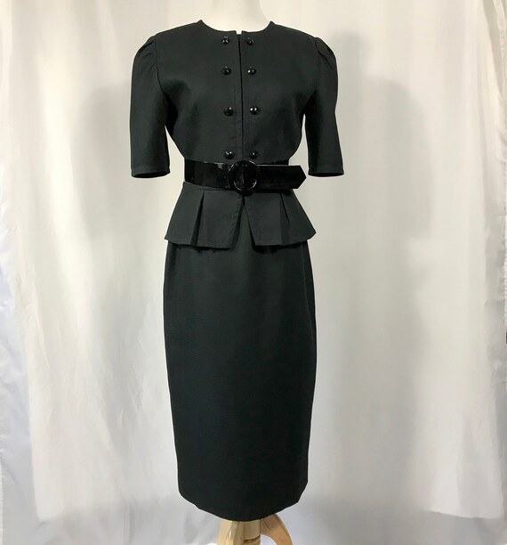 1986 Black William Pearson Waffle Texture Puff Sle