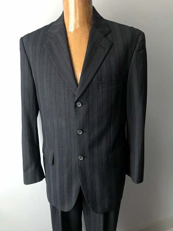 Pinstripe Suit / Black and Pink Pinstripe Suit / … - image 3