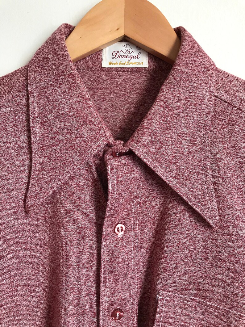 50/'s 60/'s Men/'s Shirt Red Heather Button Down Christmas Shirt XL Christmas Shirt XL Red Button Down Donegal