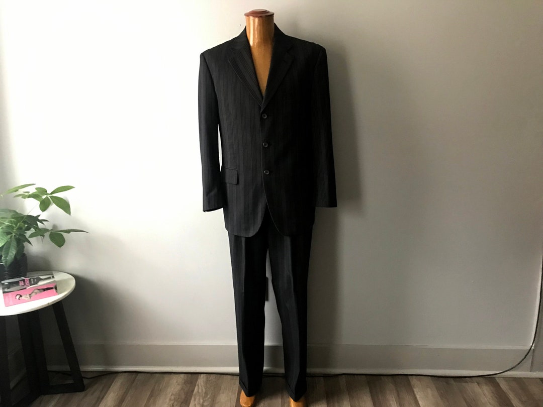 Pinstripe Suit / Black and Pink Pinstripe Suit / Size M / Size Etsy