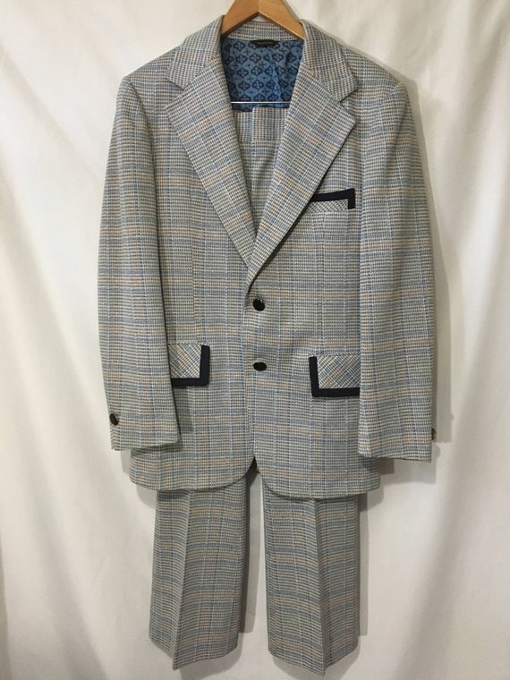 60's Men's 30R Two-Piece Suit Powder Blue Funky Ho