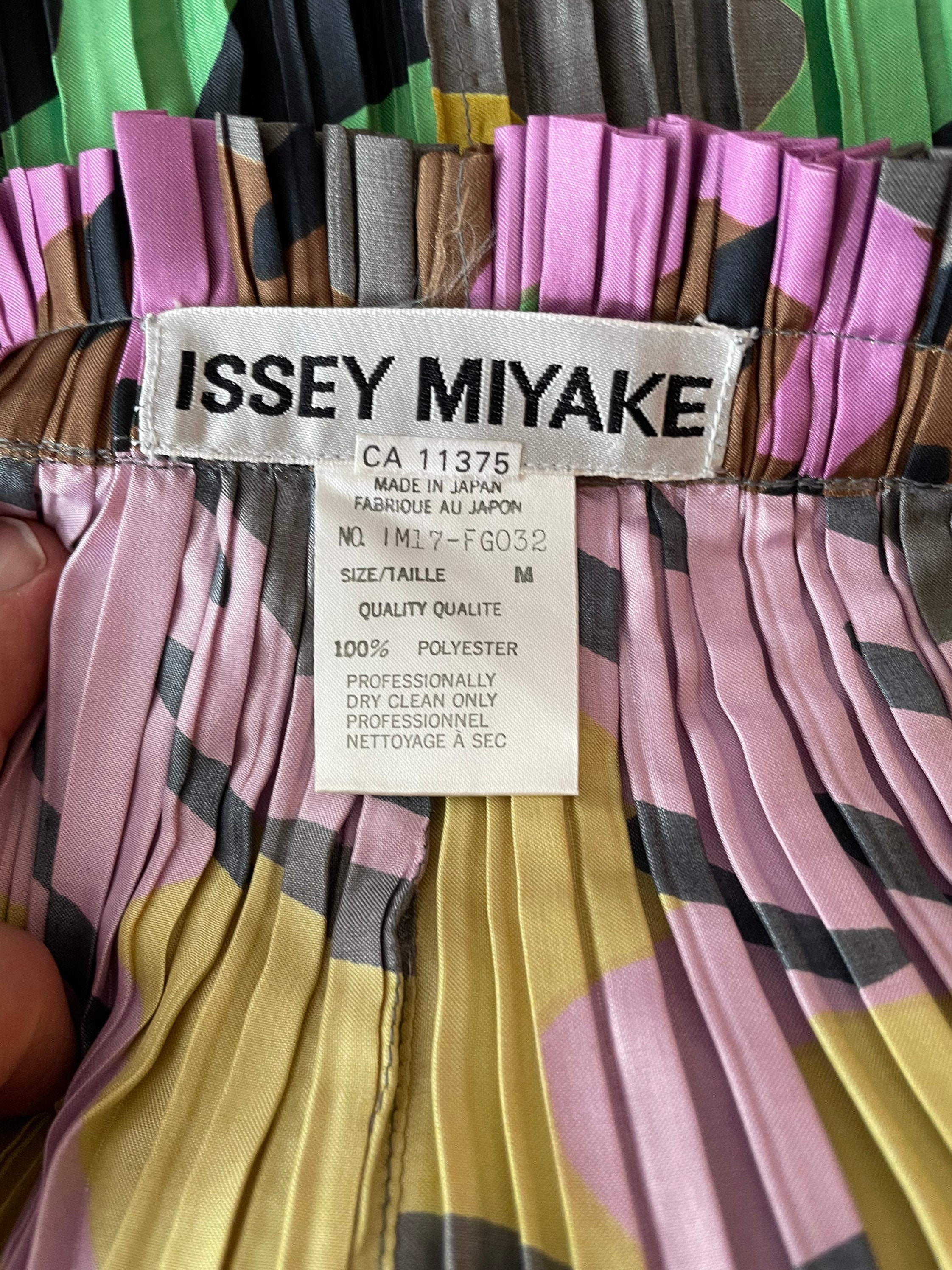Rare 90s Issey Miyake multi coloured pleated skirt with ribbon | Etsy