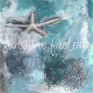 Starfish Journal - mixed media collage print