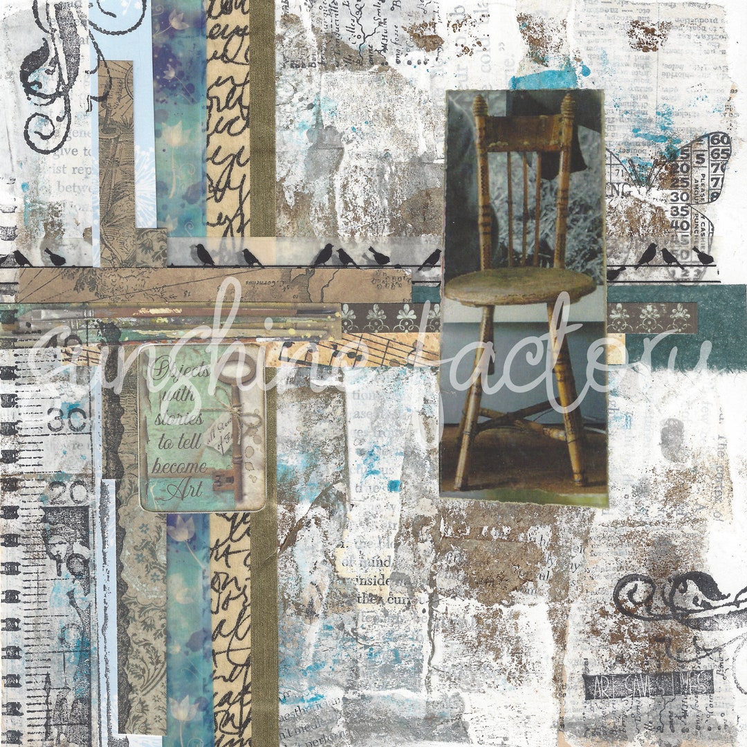 Objects With Stories Mixed Media Collage Print Etsy