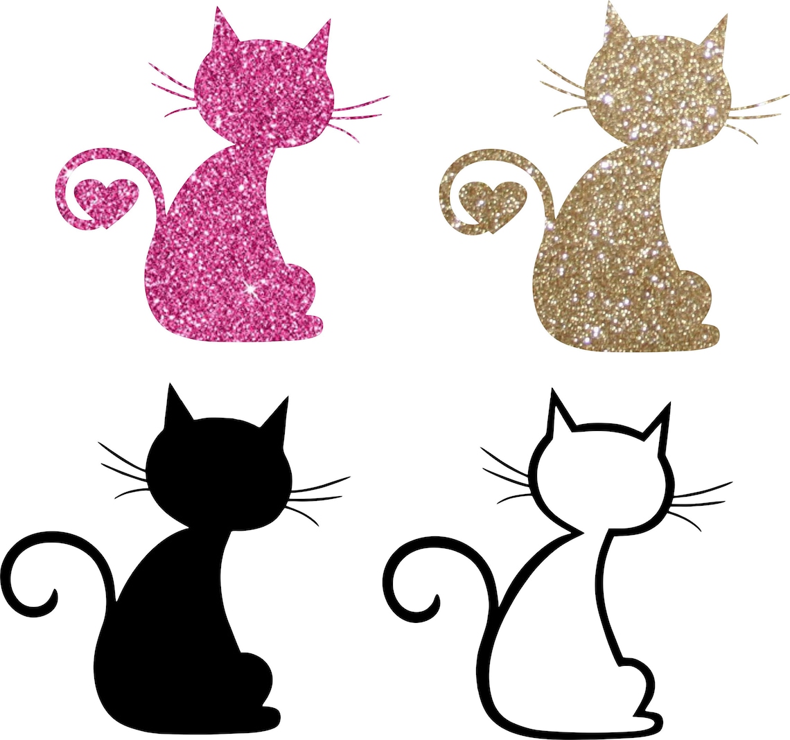 Cat SVG, fichier de coupe, clipart chat, fichiers coupés chat, fichiers