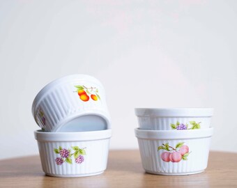 Set van 4 soufflé bakjes // Fruit prints // Crème brûlé Japan