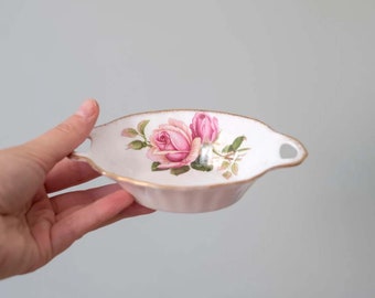Royal Albert bowl // Pink rose gold edge // Anniversary rose Bone China // Granny Chic