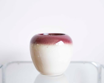 Vase blanc crème rouge mélangé // vase boule moucheté // style W. Allemagne