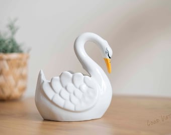 Ceramic Flower Pot Swan // Retro Vintage Planter