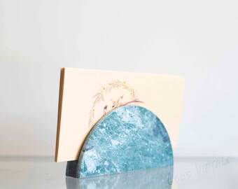 Marble Napkin Holder // White Letter Holder // Gray Marble // Good Vintage Lifestyle