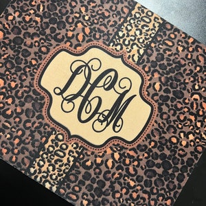Leopard Mouse Pad with Initials, Personalized Gifts, Mouse Pads, Computer Mouse Pads, Monogrammed Initials