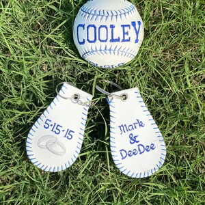 Customized Baseball and Keychain (2), Personalized, Baseballs, Keepsake, Baseball Keychains, Sports