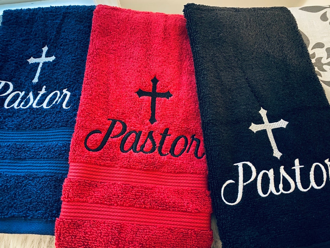 Embroidered Hand Towels, Minister Towels, Clergy, Church, Bible Verses