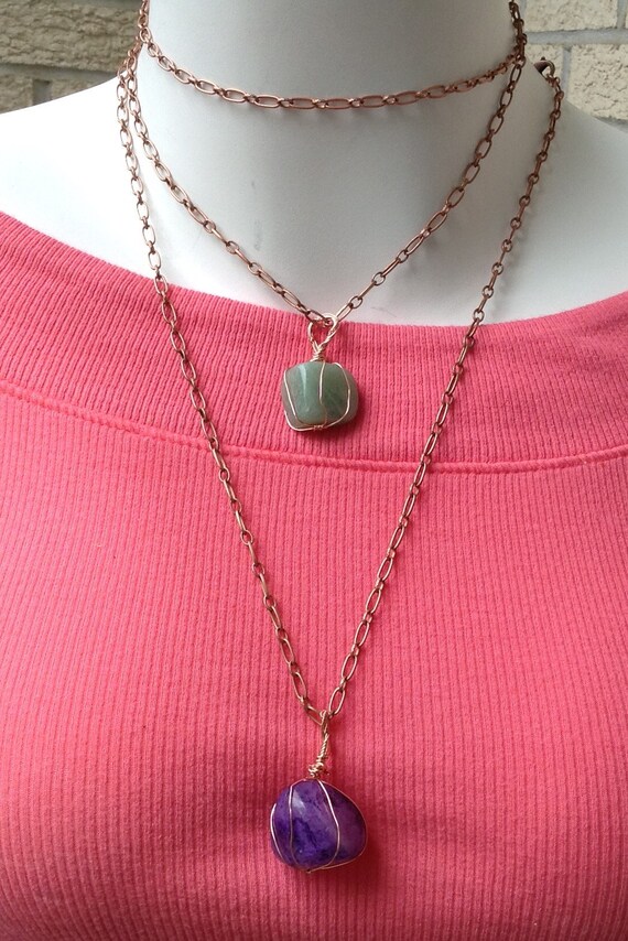 green aventurine or agate natural stone pendants