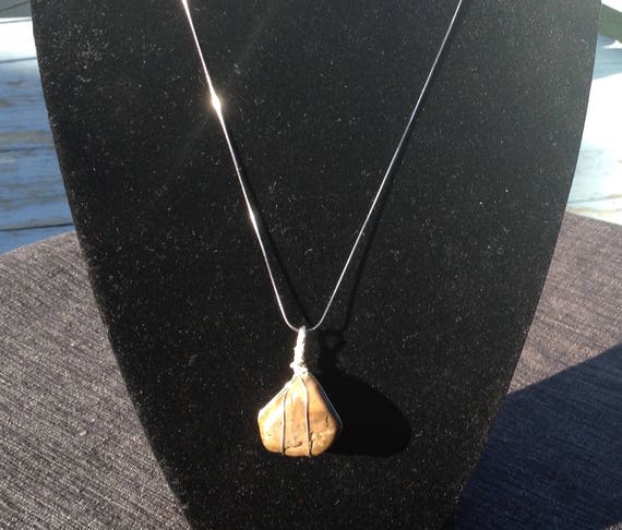 Tiger eye gemstone with sterling silver necklace