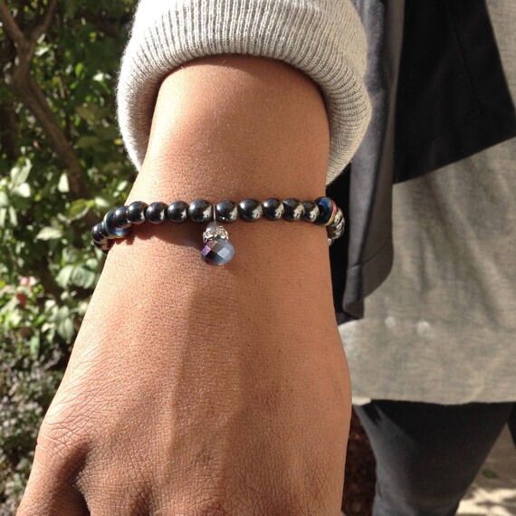 Magnetic hematite bead bracelet