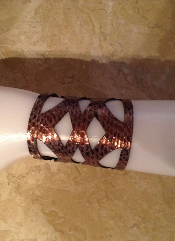 metallic leather bracelet