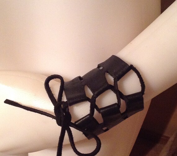 Leather lace up bracelet