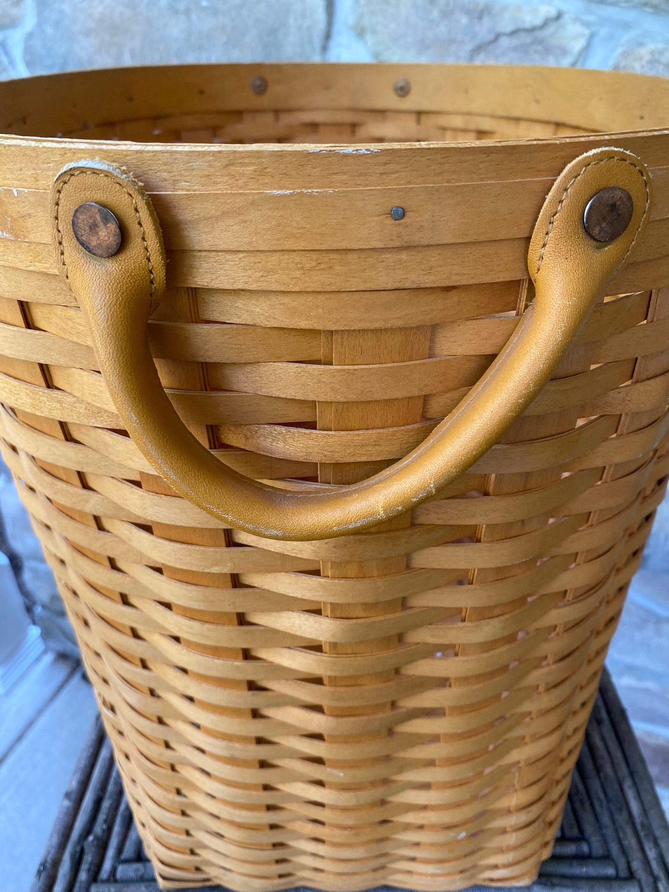 Longaberger Large Waste Basket With Handles Etsy