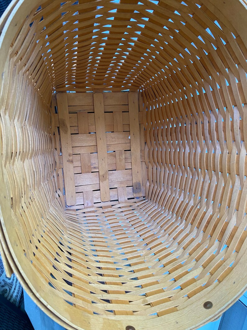 Longaberger Large Waste Basket With Handles Etsy