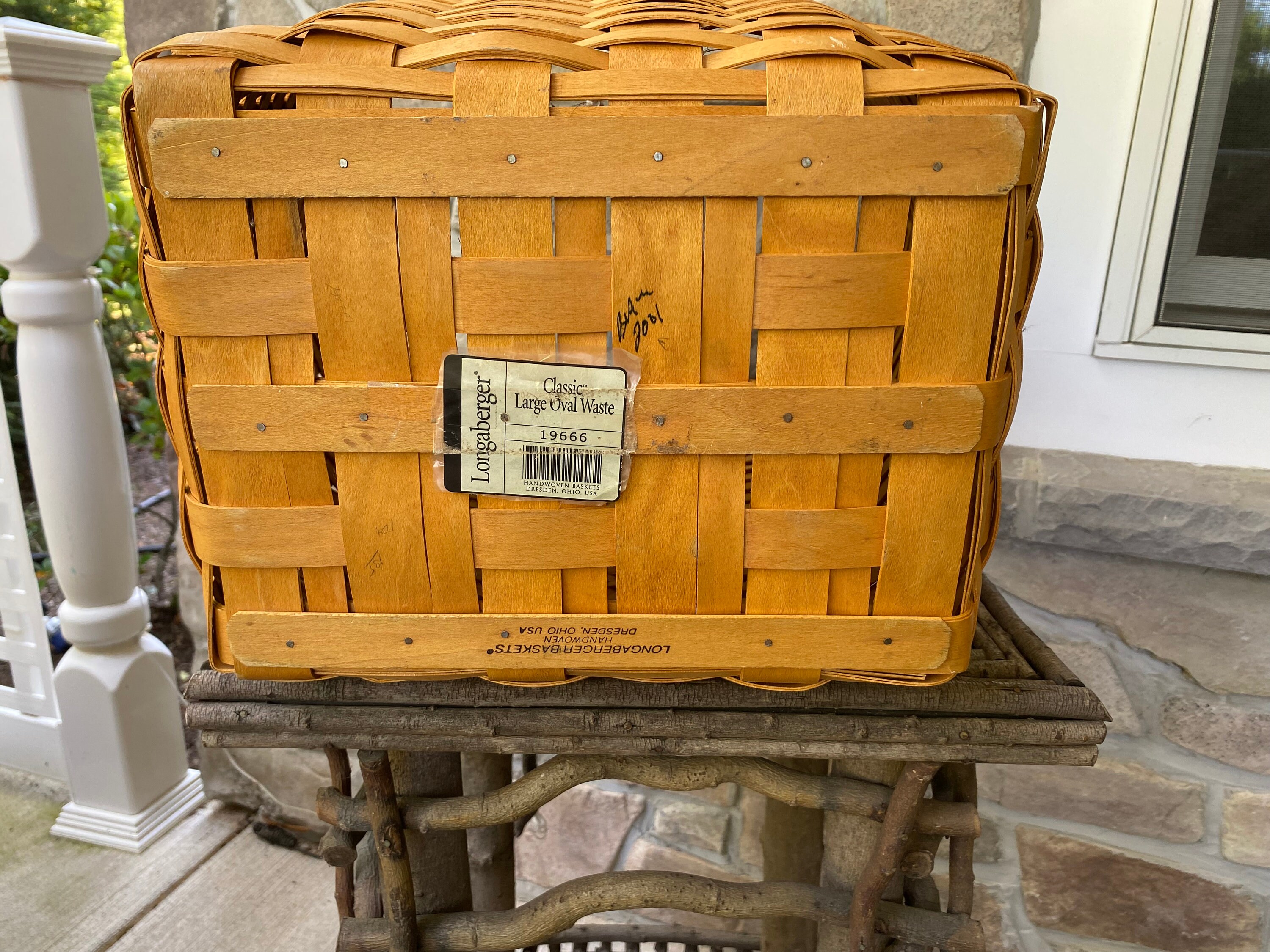 Longaberger Large Waste Basket With Handles Etsy