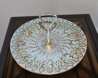 Stangl 10" Tidbit Tray in Antique Gold  - Mid-Century Modern - Wedding Door Prize