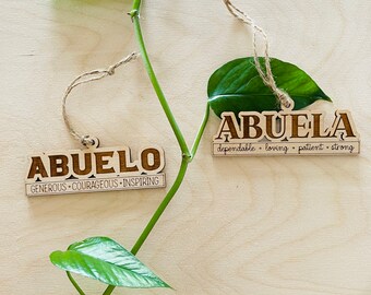 Abuelo Abuela Ornament SVG Bundle: Laser Cut Grandparent Gift (Digital Files)