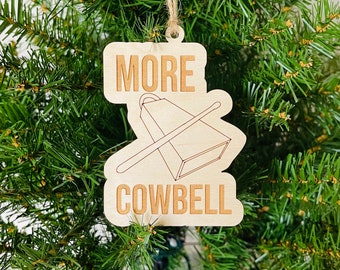 Mais enfeites de Natal Cowbell: Madeira Gravada, Presente Engraçado do SNL