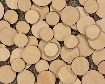 Bulk Laser Cut Wood Circles for Crafting 50 pieces, Crafting Supplies, Sign Making, Wedding Guestbook DIY Supplies