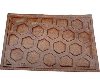 HEX Honey Comb Design Leather Patch For Hats Velcro and Sew On