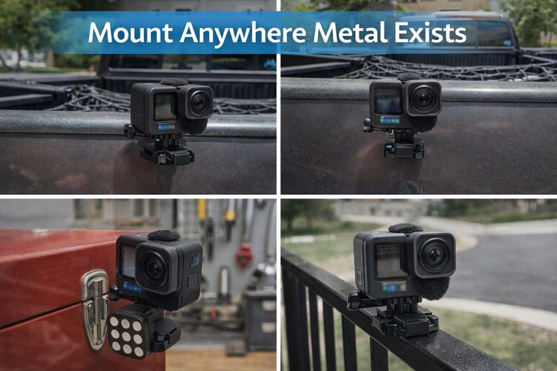 Soporte magnético de liberación rápida uCast compatible con cámaras de acción GoPro de IQ Labs imagen 4