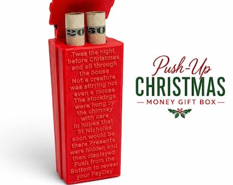 Caja sorpresa de regalo con forma de empuje, adorno navideño "La noche antes de Navidad", regalo para rellenar calcetines navideños, regalo de broma para el amigo invisible.