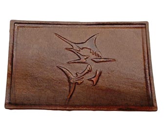 Marlin Patch Leather Patch For Hats Velcro and Sew On