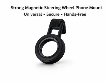 Magnetic Steering Wheel Phone Mount – Universal Fit for iPhone MagSafe & Android Devices