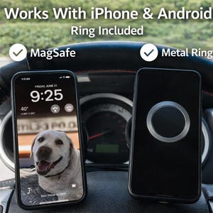 マグネット式ステアリングホイールスマホマウント - iPhone MagSafe & Androidデバイスにユニバーサルフィット 画像 4
