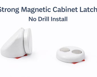 Pestillo magnético resistente para puerta de gabinete, se adhiere sin necesidad de taladrar, fácil de despegar y pegar, ideal para gabinetes de cocina, caravanas, furgonetas, paquete de 2