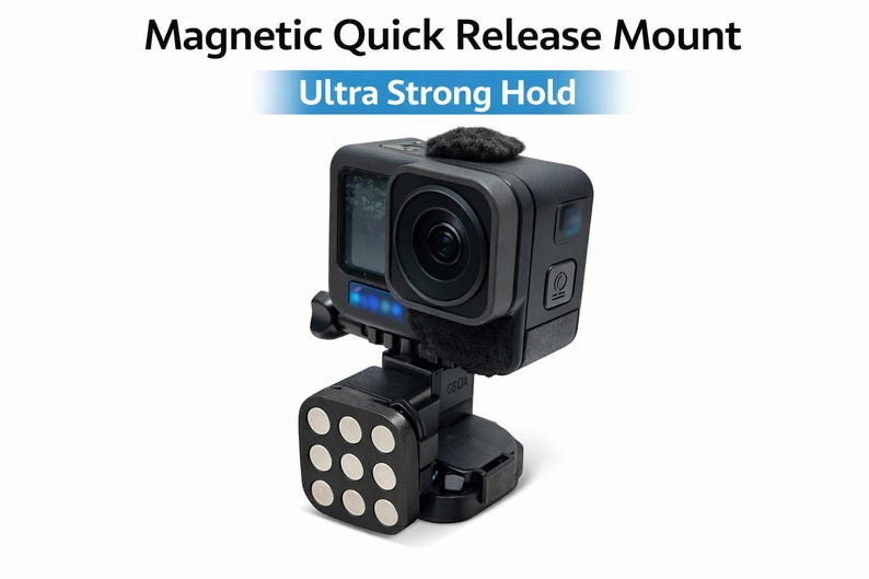 Soporte magnético de liberación rápida uCast compatible con cámaras de acción GoPro de IQ Labs imagen 1