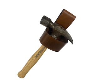 Cinturón de cuero para martillo/hacha, soporte para espada, soporte para cosplay, funda para herramientas, remachado, estampado personalizado