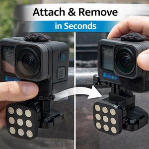 Soporte magnético de liberación rápida uCast compatible con cámaras de acción GoPro de IQ Labs imagen 3
