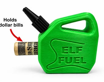 Adorno navideño de Elf Fuel Surprise, lata de gasolina, regalo de dinero, relleno de calcetín navideño, regalo de broma para el elefante blanco
