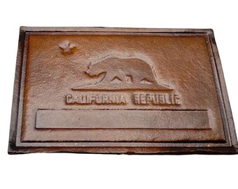California Republic Leather Patch For Hats Velcro and Sew On