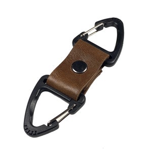 Dual Snap Key Fob Leather Riveted Hand Crafted Custom Colors Available Free Shipping
