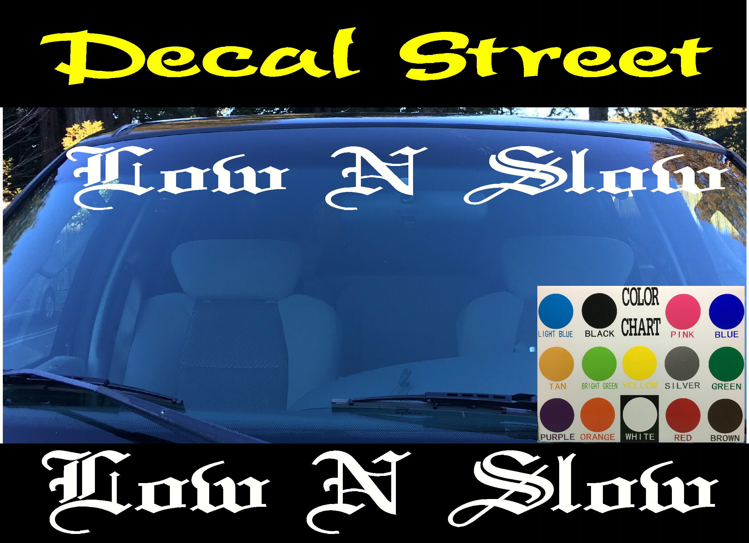 Low N Slow Windshield Visor Die Cut Vinyl Decal Sticker Funny Etsy